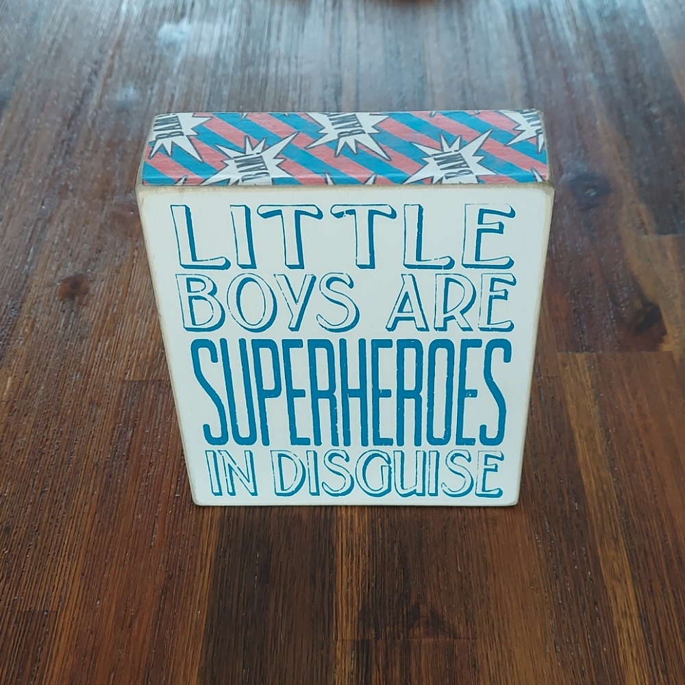 Cute Superheroes Sign For Little Boy's Room